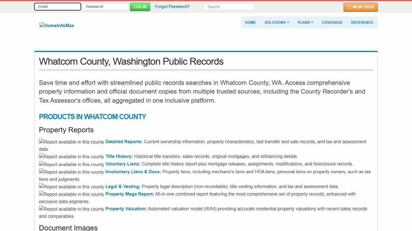 Whatcom County, Washington Public Records & Documents Search HomeInfoMax