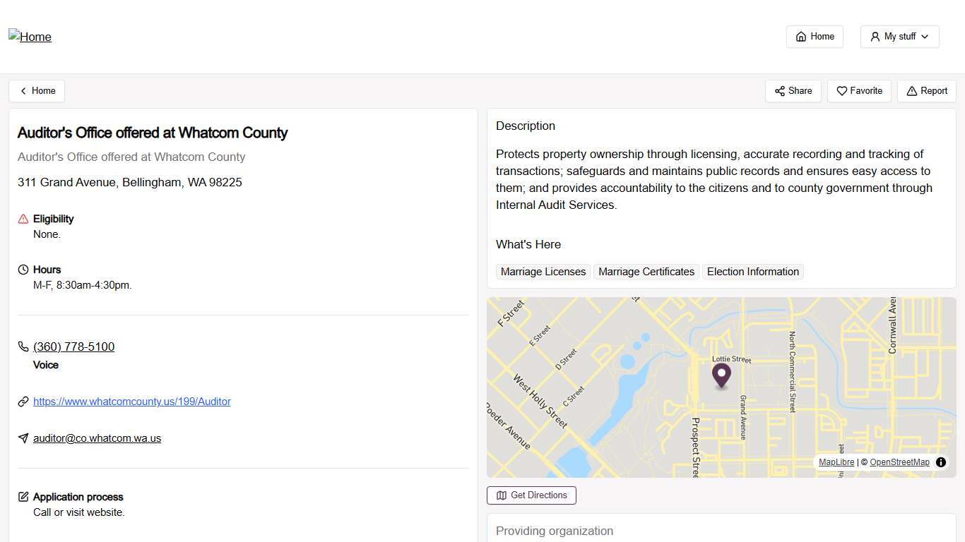 Auditor's Office offered at Whatcom County